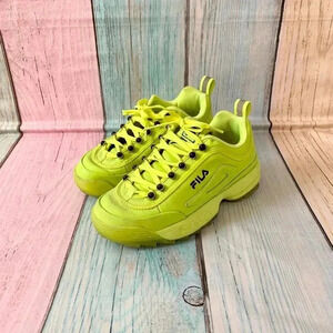 FILA sneakers neon yellow size 7